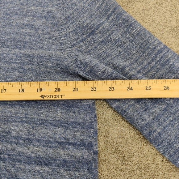Banana Republic Men's Heathered Blue Cotton Sweater Size Large Spring - Picture 5 of 6